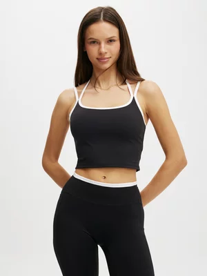 Women's Cotton On Black Active Ultra Soft Double Strap Halter Top