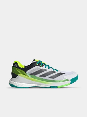 adidas Mens Crazyquick Boost White/Black/Lime Padel Shoes
