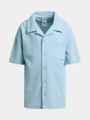 Jet Younger Boys Light Blue Textured Woven Shirt