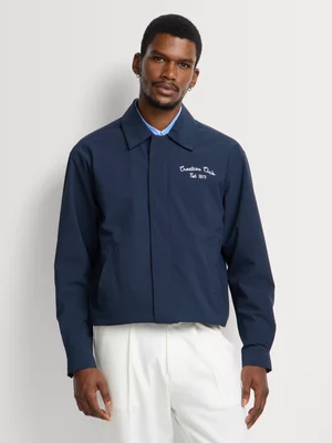 Markham Men's Regular Fit Seersucker Navy Jacket