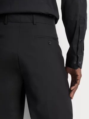 Markham Men's Regular Fit Black Suit Trouser 