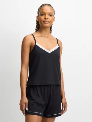 Exact Women's Black Cami Sleepwear Top