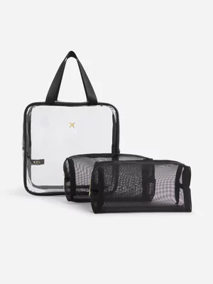 Colours Limited Black 3 Piece Cosmetic Bag