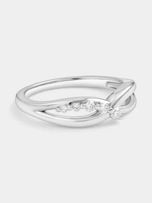 Sterling Silver Lab Grown Diamond Ballet Infinity Ring