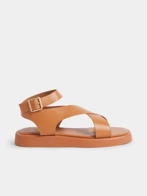 Jet Women's Tan Ankletie Sandals
