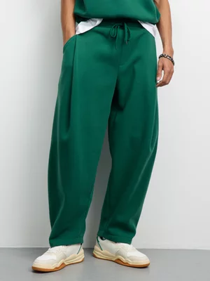 The FIX Men's Green Deep Pleat Sweat Pants