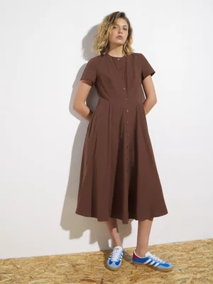 Women's Canvas Cotton Button Down Dress