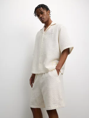 Redbat Men's Ecru Knitwear Shorts