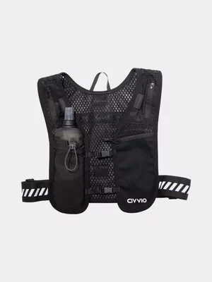 Civvio Black Trail Run Vest and 500ml Black Soft Flask