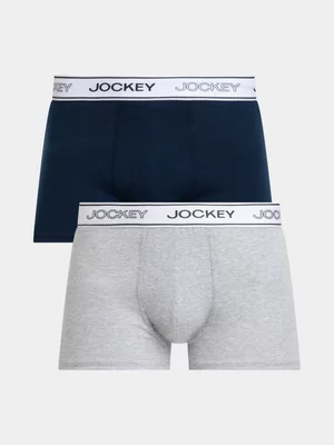 Jockey Men's Navy/Grey Trunk 2 Pack