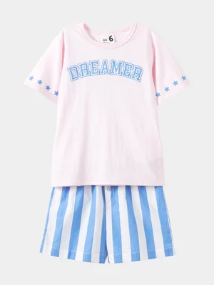 Cotton On Kids Kelly Pink Short Sleeve Pyjama Set