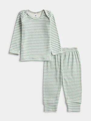 Jet Baby Unisex Grey Cosy Crew Rib Vest & Legging Set 