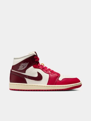 Jordan Women's Air 1 Mid Sail/Team Red Sneaker