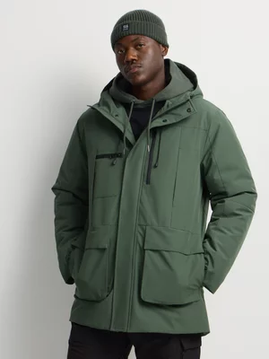 Markham Men's Regular Fit Black Parka Jacket