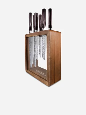 Cuisine::pro Damashiro EMPEROR Mokuzai Knife Block 7Pc 