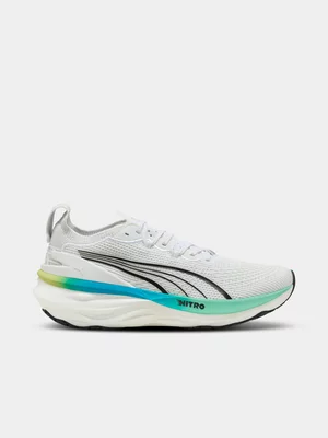 Puma Mens Foreverrun Nitro 2 White/Blue Running Shoes 
