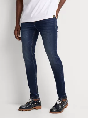 Fabiani Men's Blue Tea Stain Skinny Denim Jeans