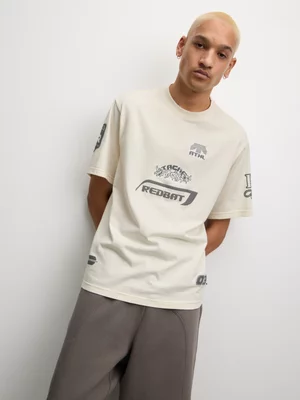 Redbat Athletics Men's Ecru Graphic T-Shirt