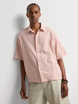 Markham Men's Boxy Fit Pink Stripe Shirt