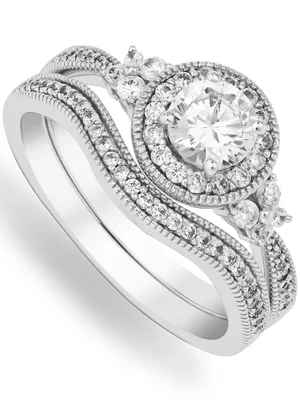 Cheté Sterling Silver & Cubic Zirconia Vintage Arum Twinset Ring