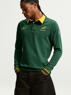 Nike Mens Springboks Home 26 Long Sleeve Green/Yellow Top
