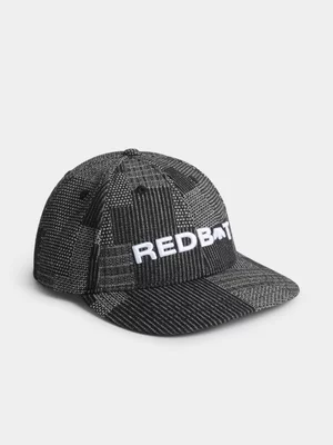 Redbat Unisex Textured Flat Curved Peak Black Cap