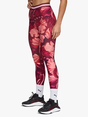 Puma Womens Strong Floral Ribbon 7/8 Ruby Shimmer Tights