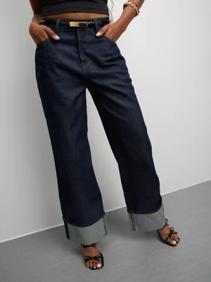 The FIX Women's Raw Wash 100% Cotton Wide Leg Jeans