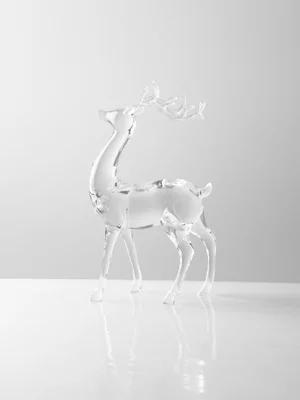 Clear Perspex Reindeer Decoration 13.5 x 24cm