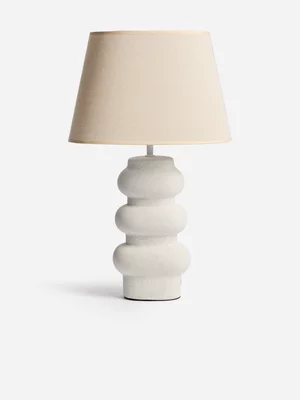 Jet Home White Ribbed Ring Bedside Lamp