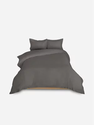 Volpes Egyptian Cotton 300tc Oxford Charcoal Duvet Cover Set