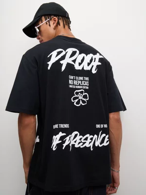 The FIX Men's Black Scratch Life Graphic Top