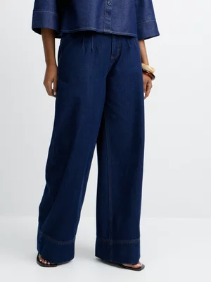 Exact Women's Raw Dark Wash Wide Leg Pants 