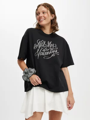 Women's Cotton On Black The Premium Boxy Graphic T-shirt