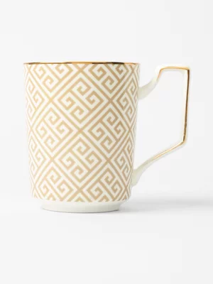 AH Apollo Gold Rimmed Mug Beige