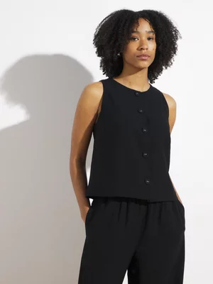 Women's Canvas Co-ord Button-Down Top