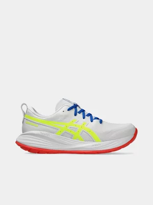 Asics Mens Gel-Cumulus 27 ATC White/Yellow Running Shoes 