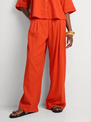 Linen Viscose Wide Leg Pants