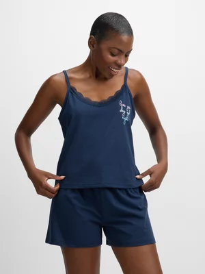 Jet Women’s Navy Lace Knit Pyjama Set