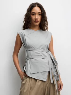 Anatomy Women's Fitted Strappy Charcoal T-Shirt