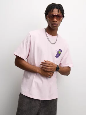 Redbat Men's Phone Applique Pink T-shirt