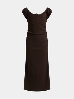 Jet Teen Girls Chocolate Textured Knit Midi Dress
