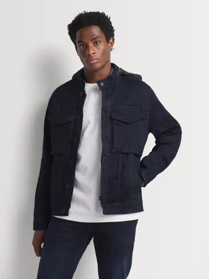 Fabiani Men's Blue/Black Biker Jacket