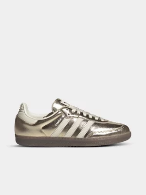 adidas Originals Women's Samba OG White/Gold Sneaker