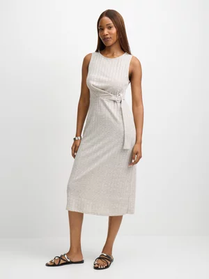 Exact Women's White Textured Knit Dress 