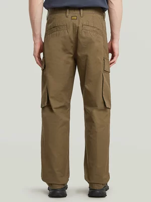 G-Star Men's R-3N Straight Elm Waxed Canvas Deser Cargo Brown Pants
