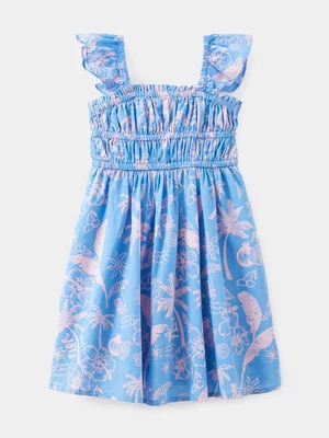 Cotton On Kids Girl Blue Frankie Flutter Sleeve Dress